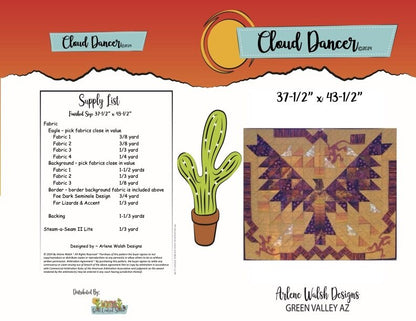 Cloud Dancer Quilt Pattern - An Arlene Walsh Design, Southwest Pattern, Fused Applique