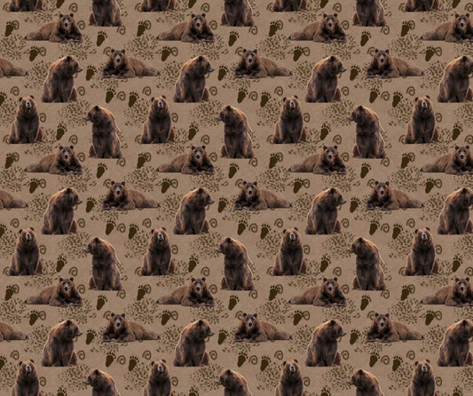 Grizzly Bear Fabric - FOFY-012 - Focus on Fabric Yardage