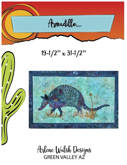 Armadillo Quilt Pattern - An Arlene Walsh Design, Southwest Pattern, Fused Applique